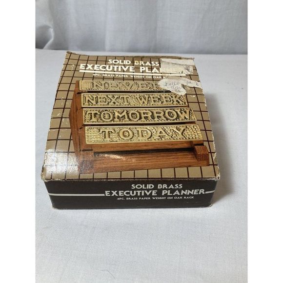 Admor Office Vintagesolid Brass Executive Planner Desk Paper Weight